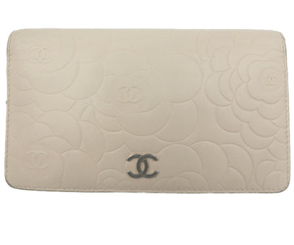 CHANEL/シャネル カメリア レザー 二つ折り財布 中古 1