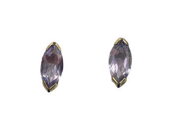 K9 紫石 ピアス 375 アクセサリー 両耳 ジュエリー レディース 中古 W４