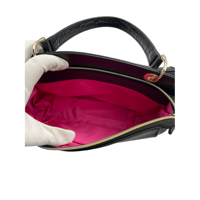 cat in the closet キャットインザクローゼット レザー クロコ型押し 2WAY バッグ 中古 4