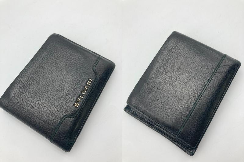 BVLGARI ブルガリ アーバン 2つ折り財布 小銭入れ無し カーフ ブラック 33401 中古 4
