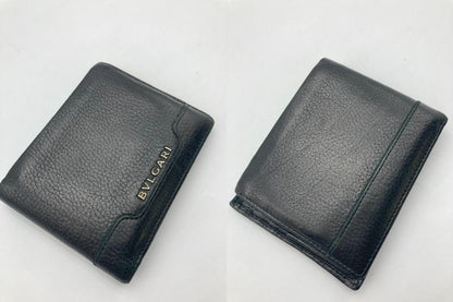 BVLGARI ブルガリ アーバン 2つ折り財布 小銭入れ無し カーフ ブラック 33401 中古 4