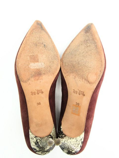 COACH/コーチ スウェード&パイソン調パンプス 約23cm 中古 1