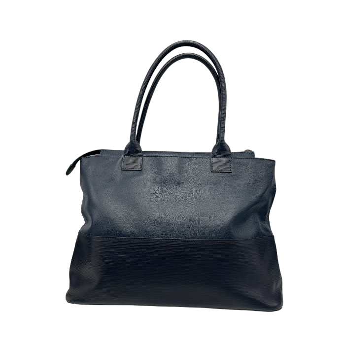 MOTHERHOUSE マザーハウス トートバッグ 鞄 レザー 本革 ネイビー 花柄 通勤 お出かけ 中古 W４
