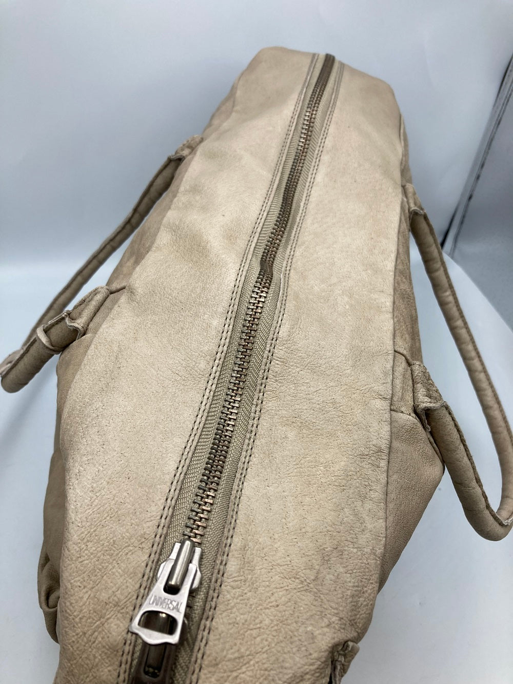 REN レン ピッグスキン 2WAY ボストンバッグ BG-121 ベージュグレイ メンズ 中古 4