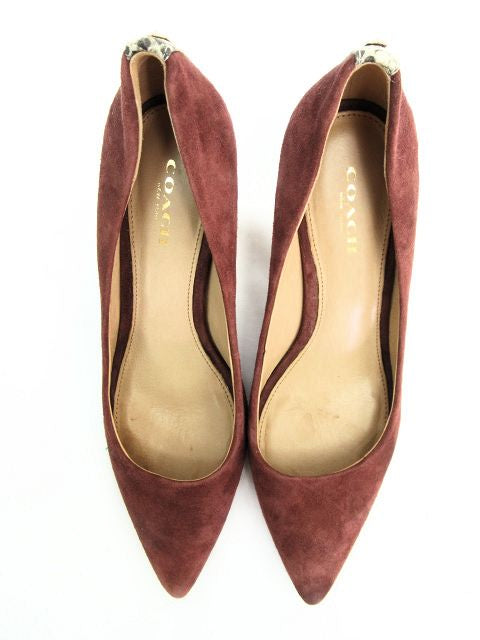 COACH/コーチ スウェード&パイソン調パンプス 約23cm 中古 1
