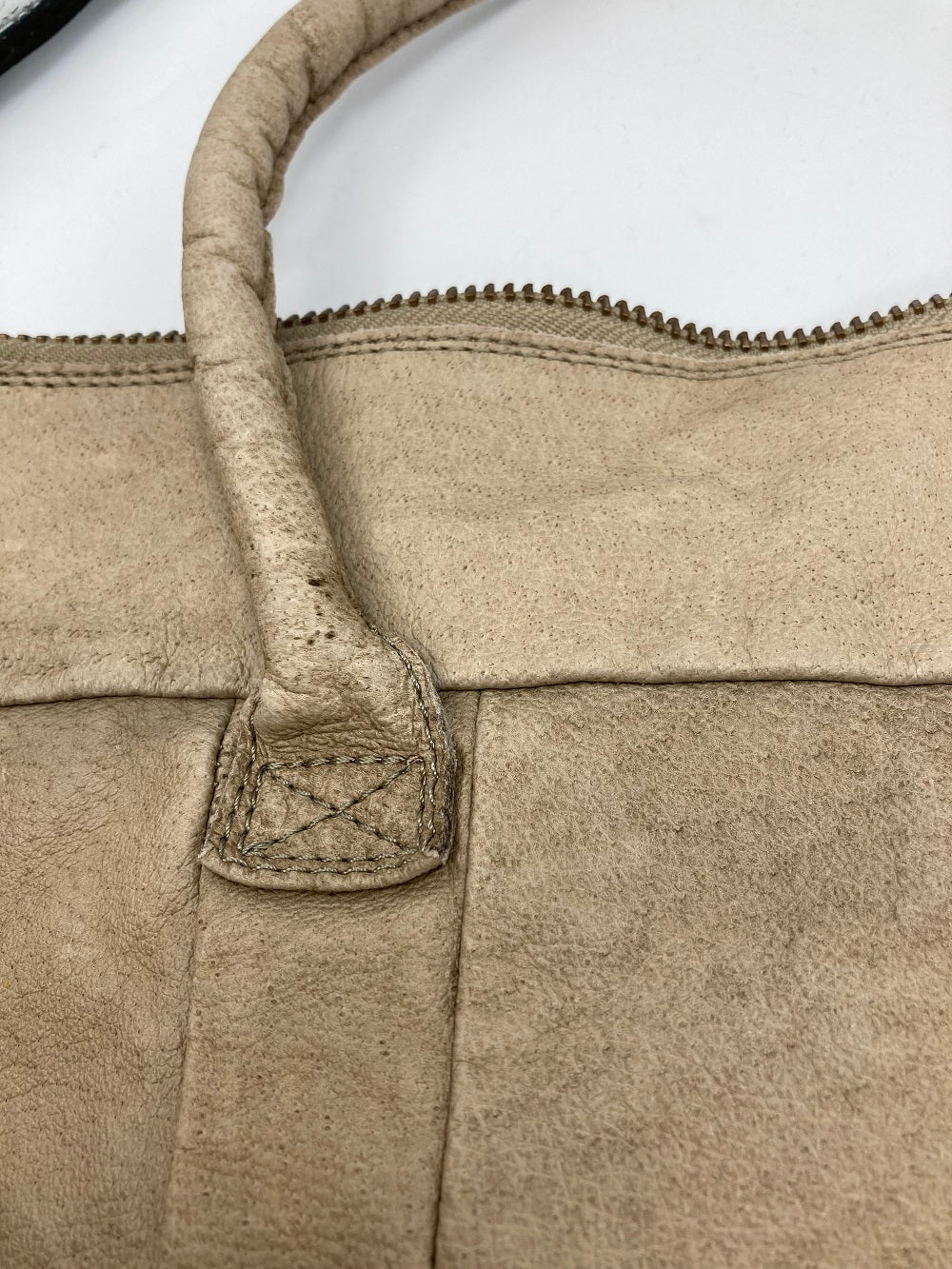 REN レン ピッグスキン 2WAY ボストンバッグ BG-121 ベージュグレイ メンズ 中古 4
