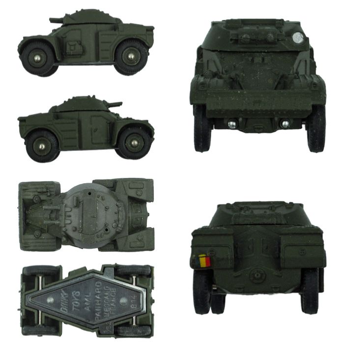 DINKY TOYS 814 <AML>PANHARD AUTO-MITRAILLEUSE LEGERE PANHARD ARMOURED CAR PANZER WAGEN AUTOBLINDA PANTSERWAGEN 中古 1