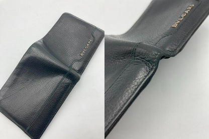 BVLGARI ブルガリ アーバン 2つ折り財布 小銭入れ無し カーフ ブラック 33401 中古 4