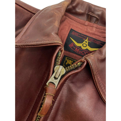 B-McCOY'S ライダースジャケット メンズ ステアハイド レザー シングル 36 中古 1