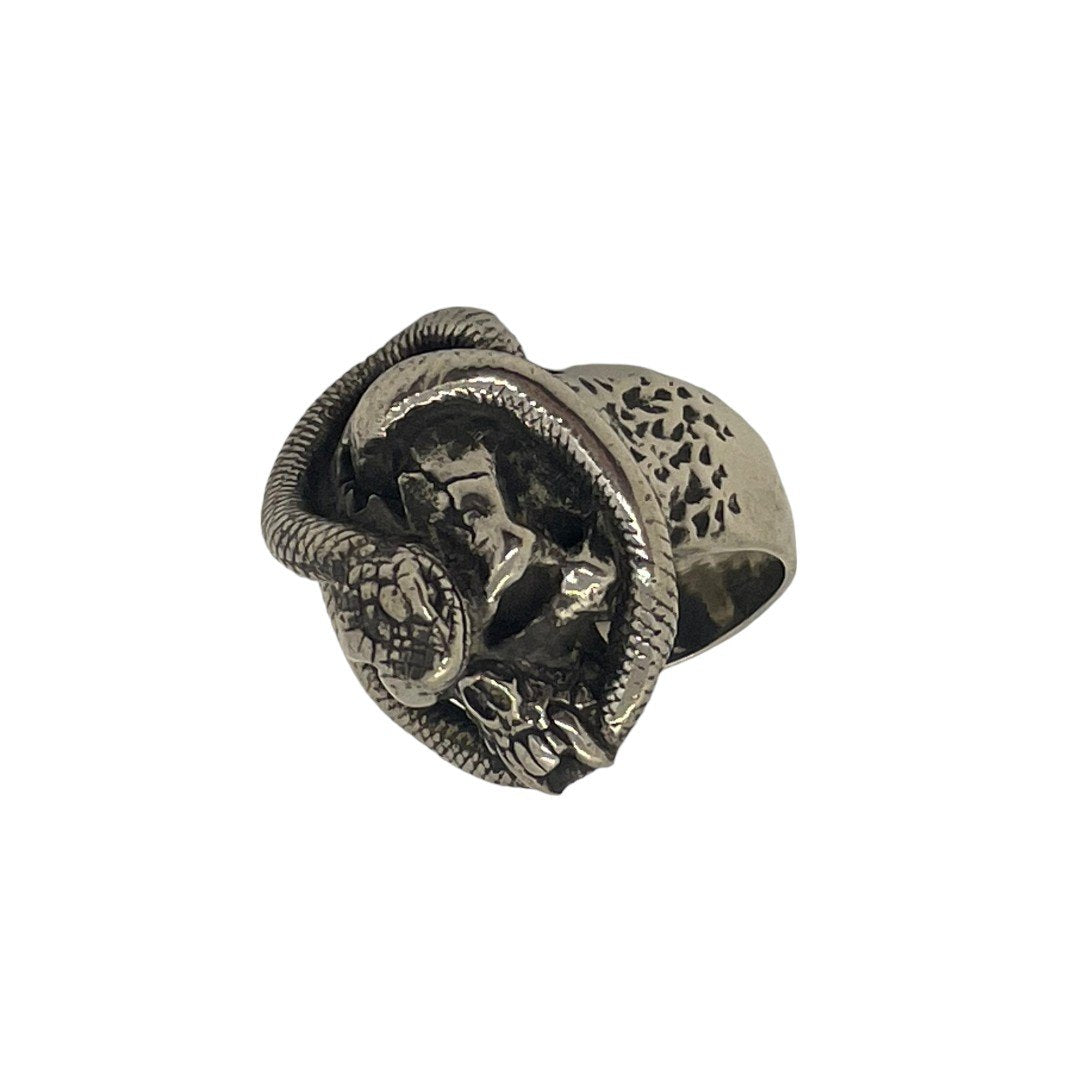 CRAZY PIG クレイジーピッグ SKULL&SNAKE RING メンズ 22号 中古 IT1