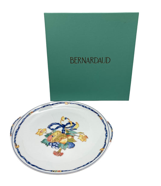 BERNARDAUD  ベルナルド コームブルー ブーケーズ  25cm プレート 中古 4