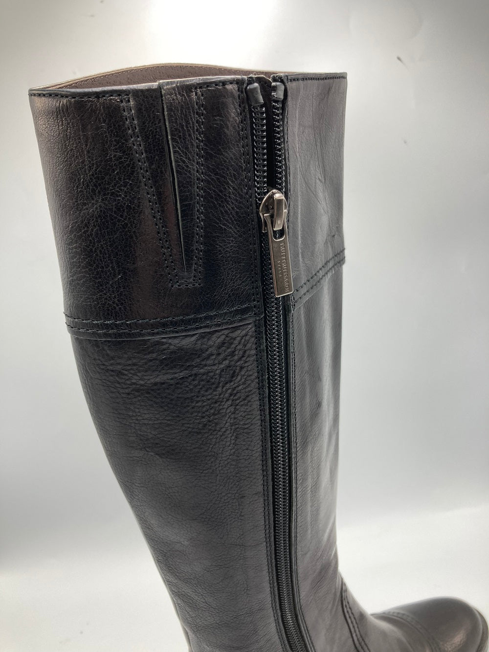 TRU TRUSSARDI STILE トゥルー トラサルディ スティーレ レザー ロングブーツ ブラック 中古 4