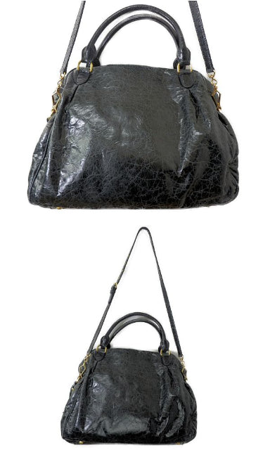 miu miu ミュウミュウ ラムスキン 2way ハンドバッグ 中古 1