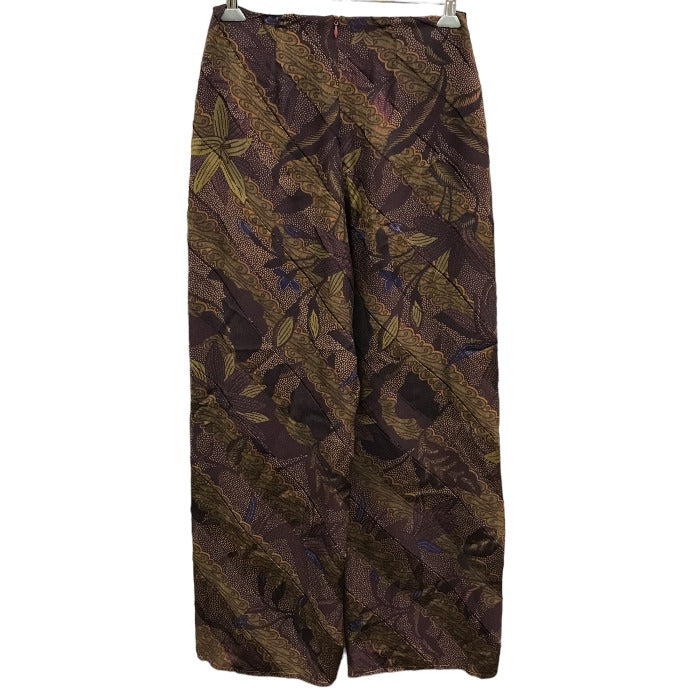 KENZO ケンゾー シルク混 ブラウン系総柄 レディースパンツ M 中古 1