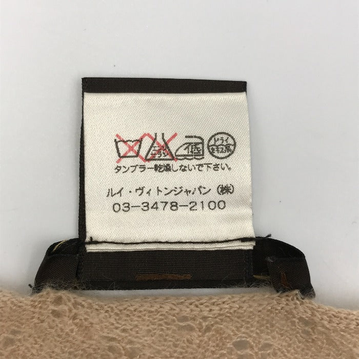 LOUIS VUITTON  ルイヴィトン カシミヤ シルク ニットトップス レディース S ベージュ セーター Vネック 中古 1