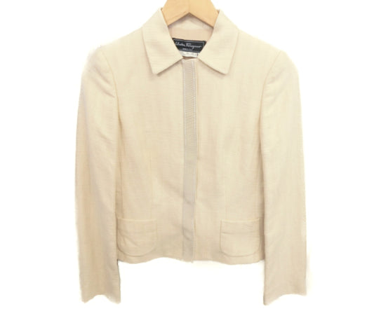 Salvatore Ferragamo サルヴァトーレフェラガモ 麻混 シャツジャケット 40 中古 1