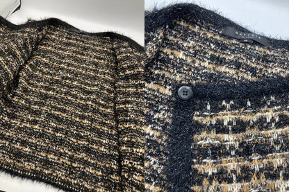 MATERIA MILANO マテリア ミラノ ラメ ツイード柄 ポンチョ 中古 4