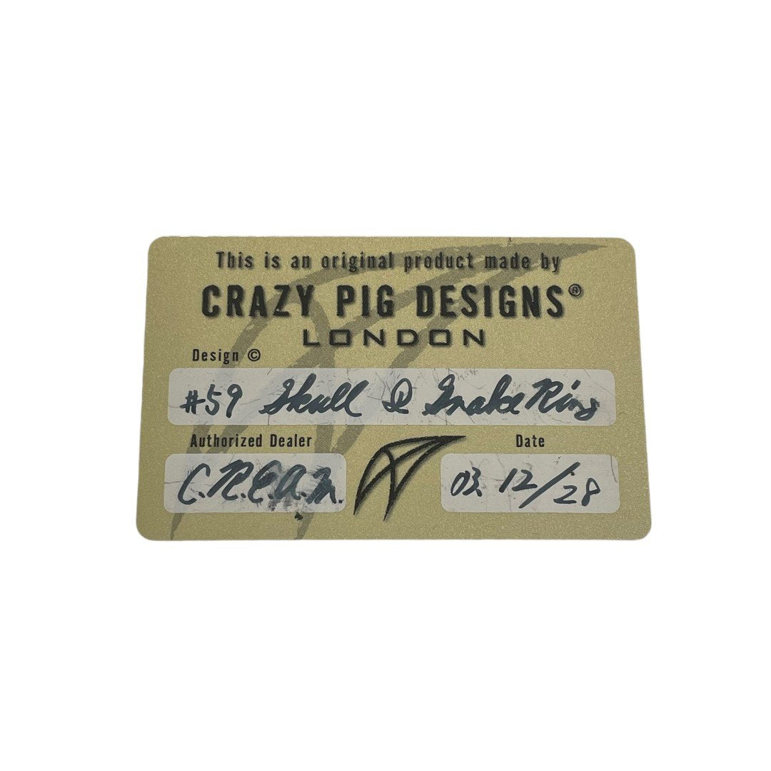 CRAZY PIG クレイジーピッグ SKULL&SNAKE RING メンズ 22号 中古 IT1