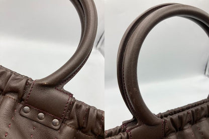 Salvatore Ferragamo サルヴァトーレ・フェラガモ ステッチ レザーハンドバッグ AQ-21 4844 中古 4