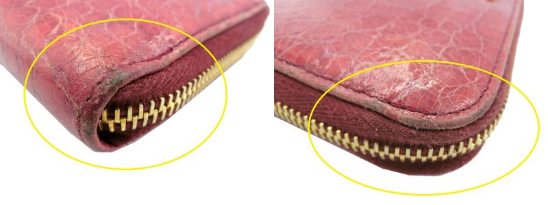 miu miu/ミュウミュウ クロコ調 エナメル ラウンドファスナー 長財布 中古 1