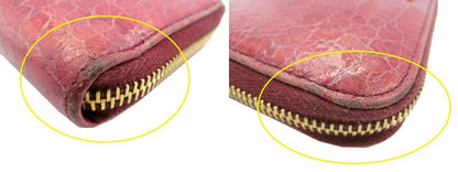 miu miu/ミュウミュウ クロコ調 エナメル ラウンドファスナー 長財布 中古 1