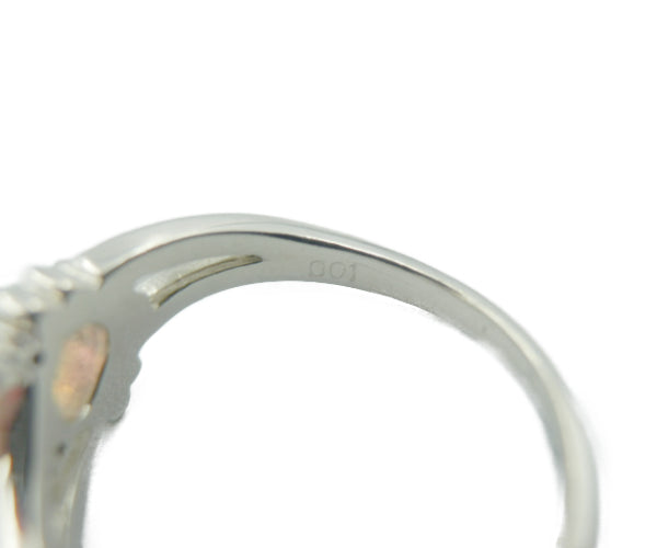 Pｔ900 ダイヤモンド 0.01ｃt 天然 オパール リング 11号 中古 1
