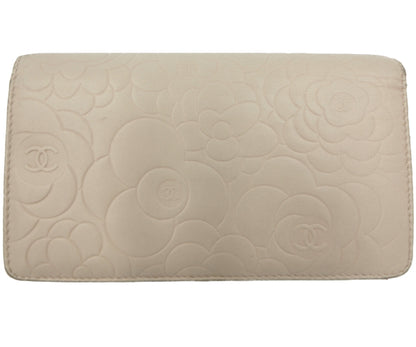 CHANEL/シャネル カメリア レザー 二つ折り財布 中古 1