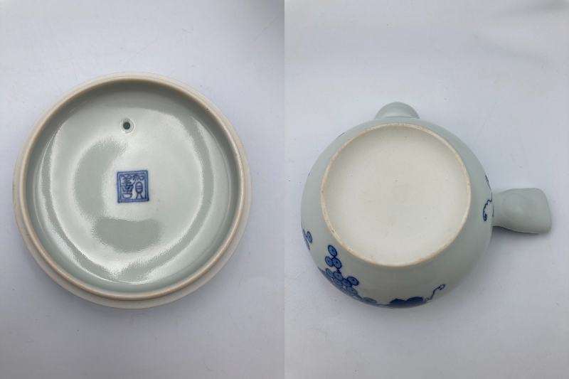 洛東窯 平安賀善 (北村 賀善) 染付葡萄文 茶器 中古 4