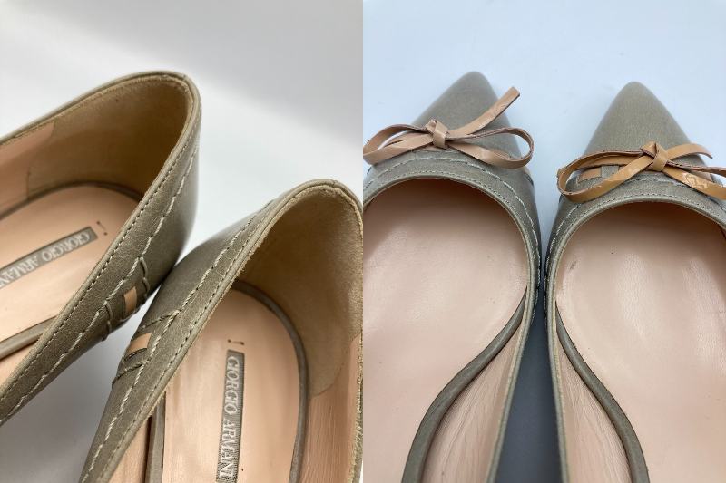 GIORGIO ARMANI ジョルジオアルマーニ CEMENTO NUDO レザー パンプス 中古 4