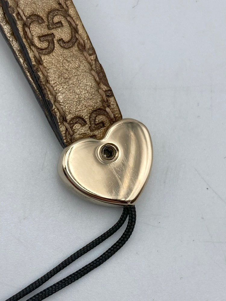 GUCCI グッチ マイクログッチシマ ハート 携帯ストラップ 282562 中古 4