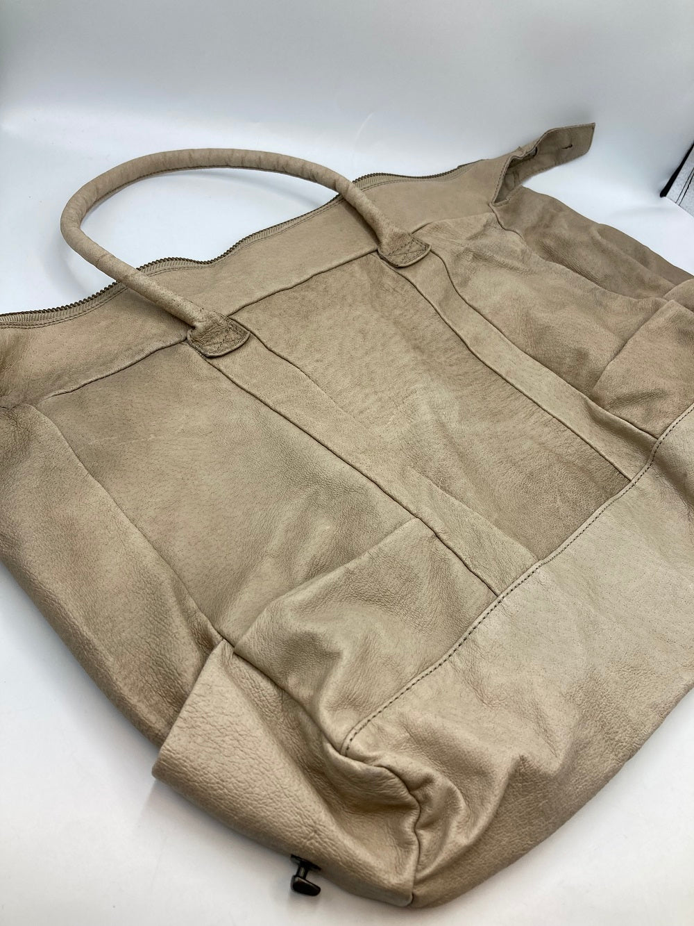 REN レン ピッグスキン 2WAY ボストンバッグ BG-121 ベージュグレイ メンズ 中古 4
