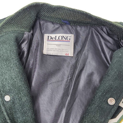 DeLONG デロング MLB アスレチックス 袖レザーウールスタジャン メンズ グリーン アイボリー 44 U.S.A.製 ヴィンテージ 90年代 中古 3