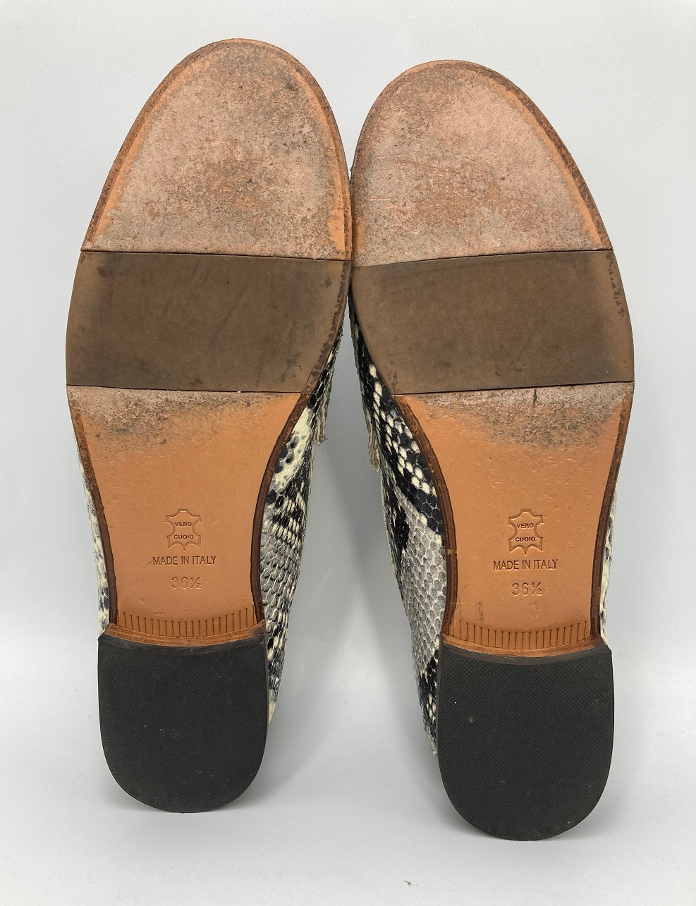 PACCUCCI パスクッチ パイソン柄 ビットローファー レディース 中古 4
