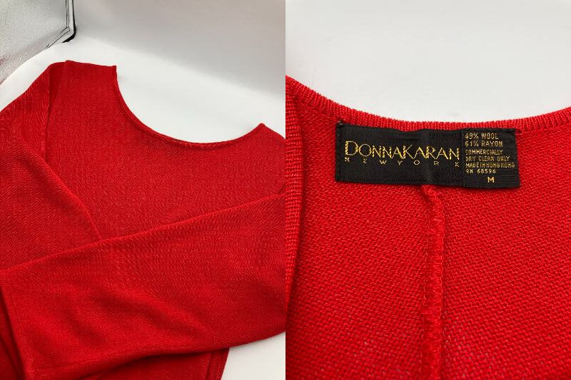 DONNA KARAN NEW YORK ダナキャラン ニューヨーク ウール混 ニットワンピース 中古 4