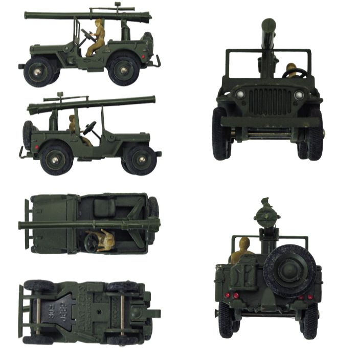 DINKY TOYS 829 JEEP PORTE-CANON GUN-CARRIER JEEP JEEP MIT GESCHUTZ JEEP CON MORTAIO JEEP MET GESCHUT 中古 1