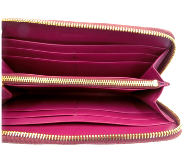 miu miu/ミュウミュウ クロコ調 エナメル ラウンドファスナー 長財布 中古 1