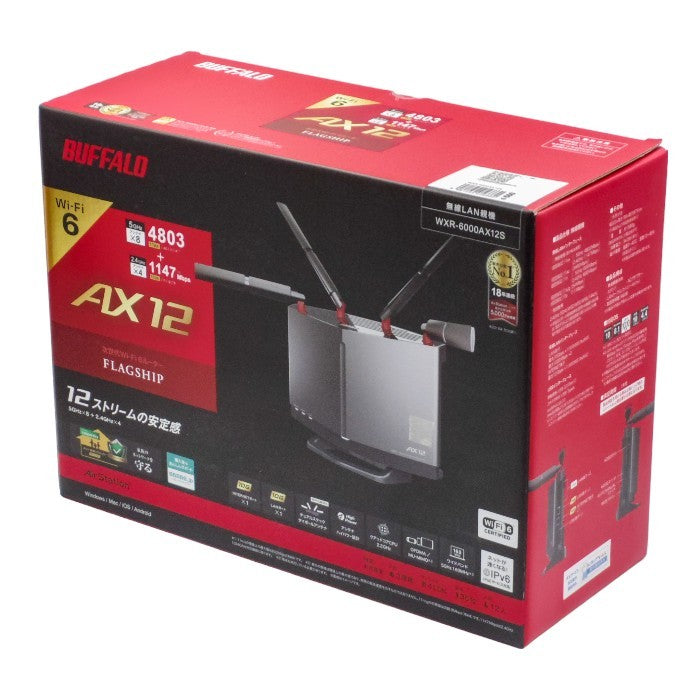 未開封品 BUFFALO Wi-Fi6 ルーター WXR-6000AX12S 中古 a1