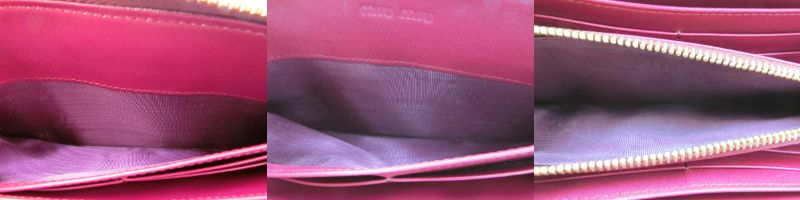 miu miu/ミュウミュウ クロコ調 エナメル ラウンドファスナー 長財布 中古 1