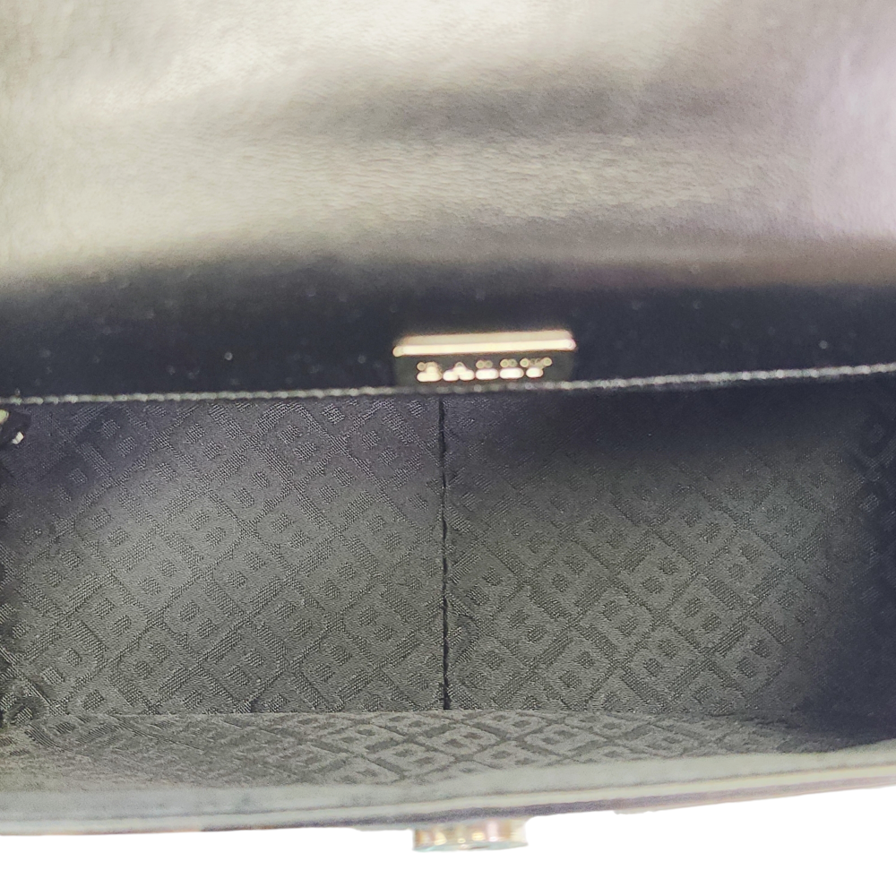 BALLY バリー レザー フォーマル ハンドバッグ レディース ブラック 冠婚葬祭 シルバー金具 中古 1