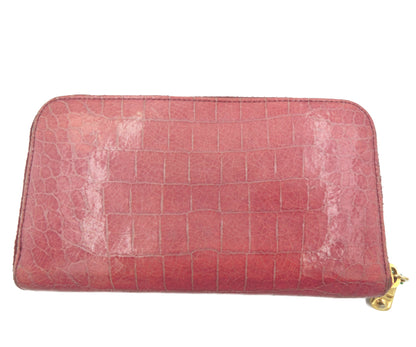 miu miu/ミュウミュウ クロコ調 エナメル ラウンドファスナー 長財布 中古 1