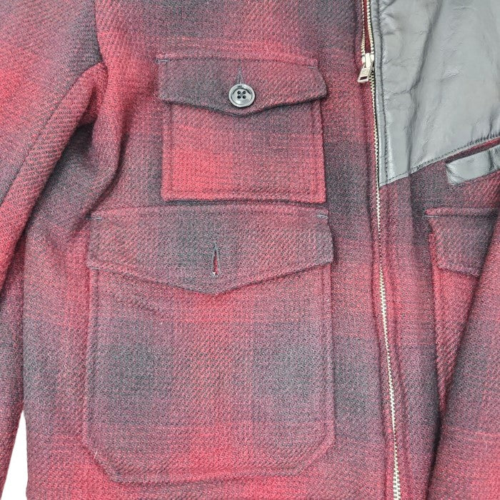 WOOLRICH ウールリッチ チェック柄 ブルゾン メンズ M レッド 中古 3