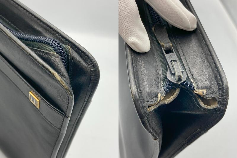 dunhill ダンヒル レザー クラッチバッグ 書類ケース メンズ ブラック 中古 4