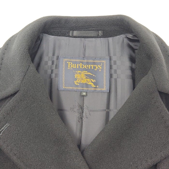 Burberrys バーバリーズ カシミヤ 羊毛 ダブルチェスターコート FNA94-926 レディース 38 ブラック 中古 3