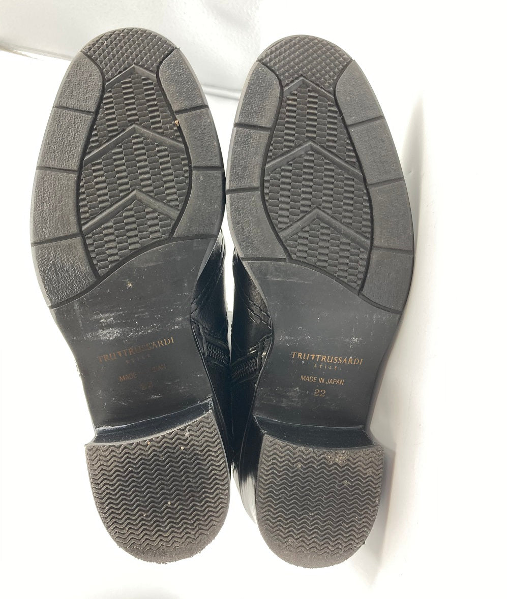 TRU TRUSSARDI STILE トゥルー トラサルディ スティーレ レザー ロングブーツ ブラック 中古 4