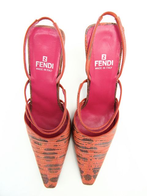 FENDI/フェンディ リザード調バックストラップミュール 24cm 中古 1