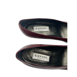 LANVIN PARIS ランバン パンプス ワインレッド 5 ヒール レディース ビジュー 靴 シューズ 中古 W４