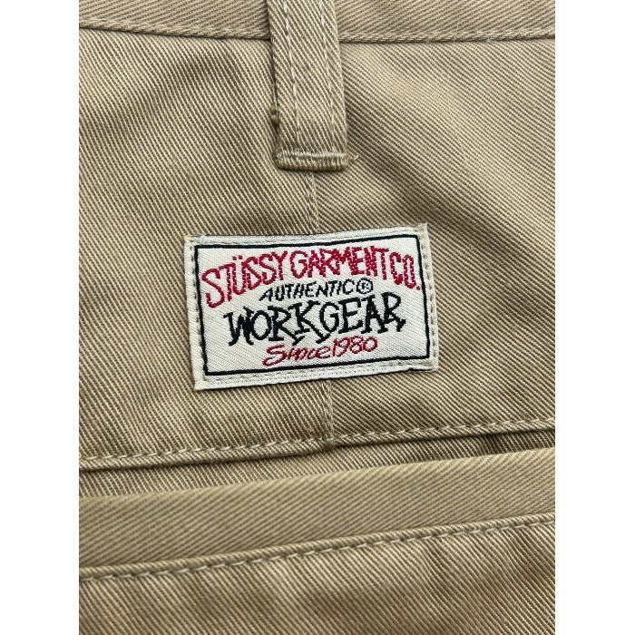 STUSSY ステューシー WORKGEAR ストレート パンツ メンズ 34インチ ベージュ ボトムス アパレル カジュアル 中古 W４