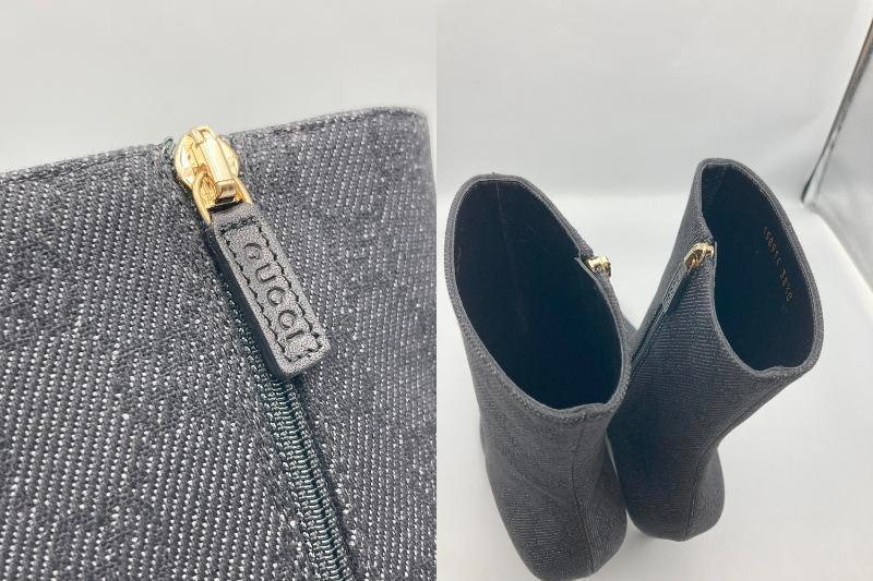 GUCCI グッチ GGキャンバス ショートブーツ レディース サイドジップ ハイヒール 158914 中古 4