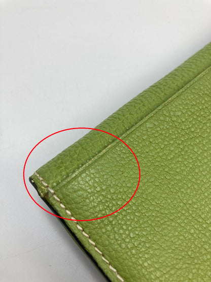 SERRATURA セッラトゥラ レザー 長財布 かぶせ蓋 ホック メンズ グリーン 中古 4