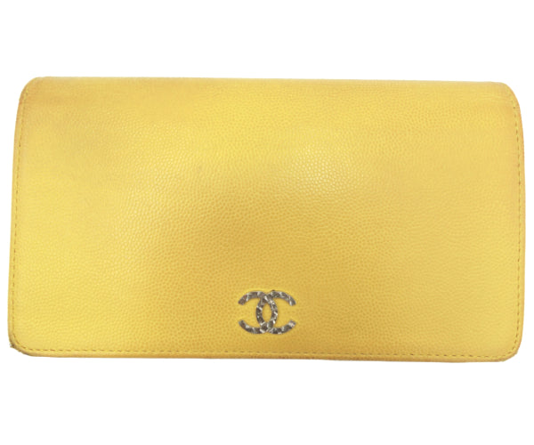 CHANEL シャネル キャビアスキン セブルガ 二つ折り長財布 中古 1